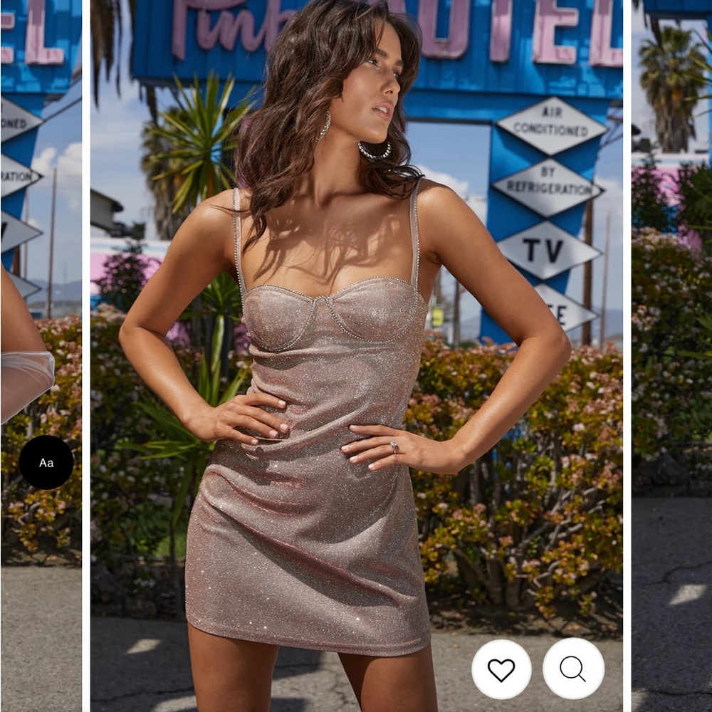 12th Tribe Angelina Pink Shimmer Mini Dress